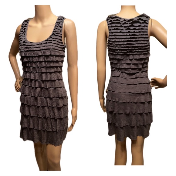 Max Studio Gray Ruffle Dress - Picture 2 of 4